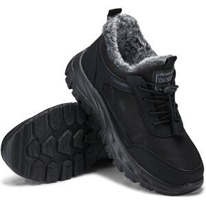 Women’s 77 Black  Winter Snow Boots Fur Lined Waterproof Insulated Slip On Shoes
